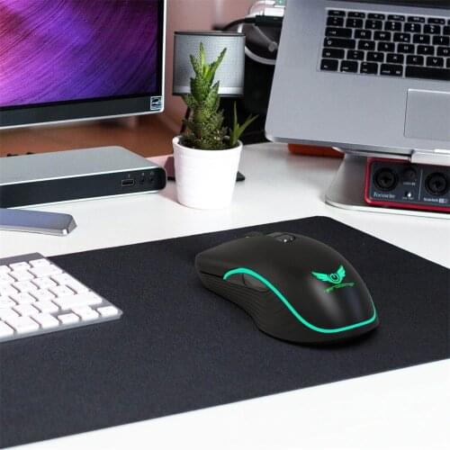 ZERODATE T26 2.4Ghz Wireless TYPE-C Fast Charge Mouse 2400 DPI 7 Buttons Ergonomic Optical RGB Light Gaming Mouse for PC Laptop