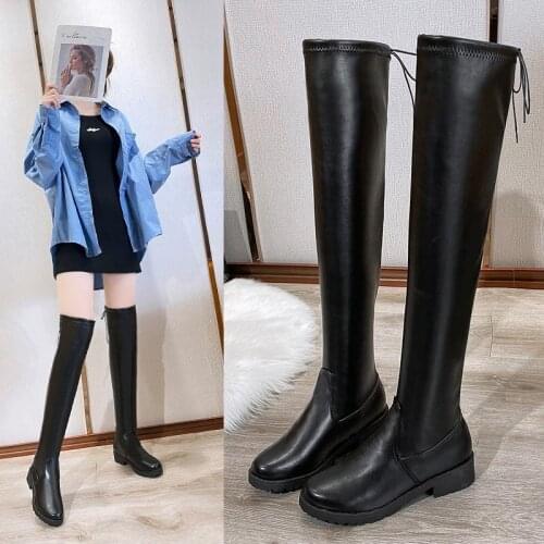 Women Ankle Boots Ladies Shoes Boots Platform Soft PU Leather Long Boot Footwear Woman Fashion Autumn Winter Thigh High Boots