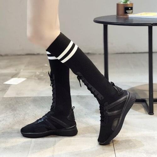 Sooneeya Summer Korean Version Knee High Boots Women Hip Hop Stretch Sock Shoes Woman Breathable High Women Boots Casual