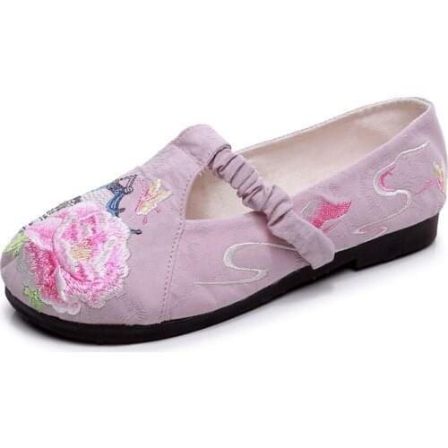 YourSeason Ladies Jacquard Cotton Embroidered Loafers Vintage Women Casual Elastic Strap Flat Sneakers Comfort Walking Flats