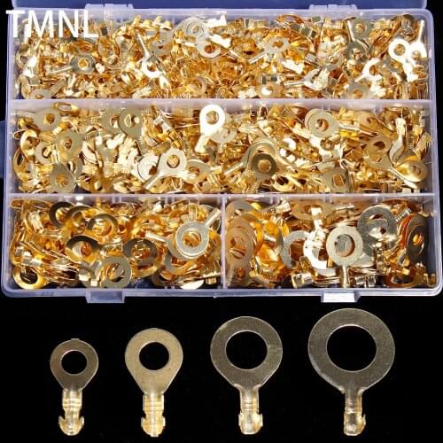 1-2.5mm Eyes Barrel Electrical Spade Insulated Copper Crimp Round Lug Terminals Cable Wire Connectors Cold pressing O-type Ring