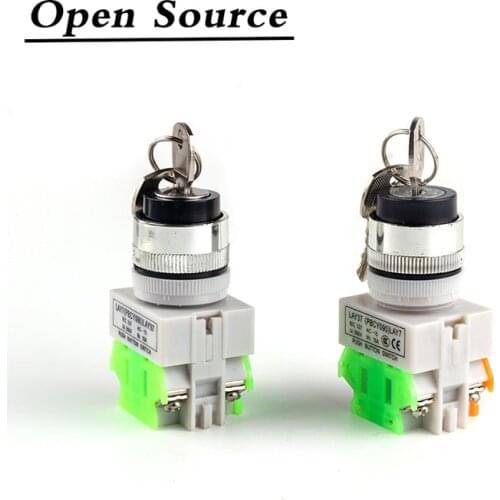 22mm LAY37-11Y2/LAY37-20Y3 Knob Switch with Key 2 Position/3 Position 10A/660V Self-locking/Latching Selector Switch