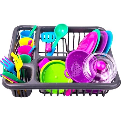 28pcs Children Play Tableware Playset Cup Fork Spoon Bowl Playhouse Learning