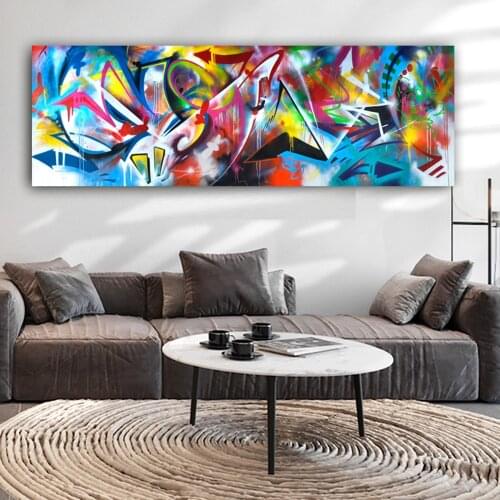 Abstract Colors Canvas Poster Blue And Yellow Wall Art Painting Hanging Modern Prints Printed Bedroom Room Home Decor No Frame