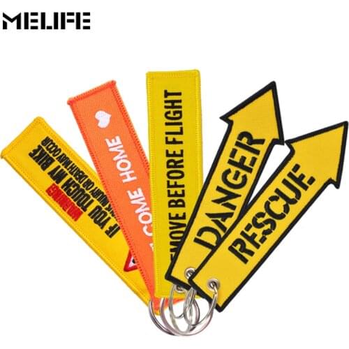 MELIFE Climbing accessories Remove Before Flight Keychain Embroidery Danger Key Chain for Aviation Gifts Sports Tag Key Chain
