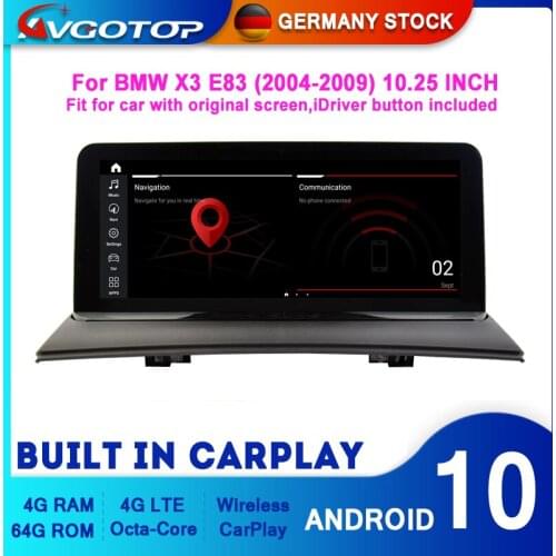 AVGOTOP Android 10 Vehicle Audio For BMW X3 E83 F25 X4 F26 Wifi GPS Car Multimedia Radio CIC NBT EVO System