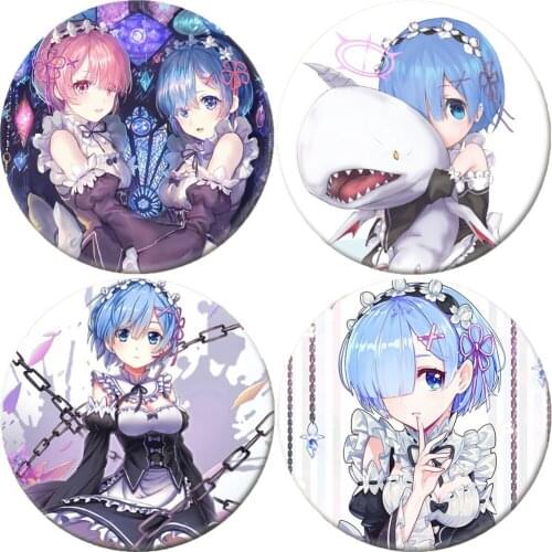 Hot Novel Re:Life In A Different World From Zero Icon Anime Brooch Pins Breastpin Badge Cartoon Jewelry Handbag Hat Accessories