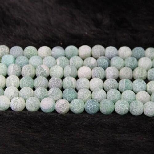 Dream Green Fire Dragon Veins Necklace Beads Nature Frost Onyx Gems Stone Beads 8mm Charms Beads Best Choice Gifts