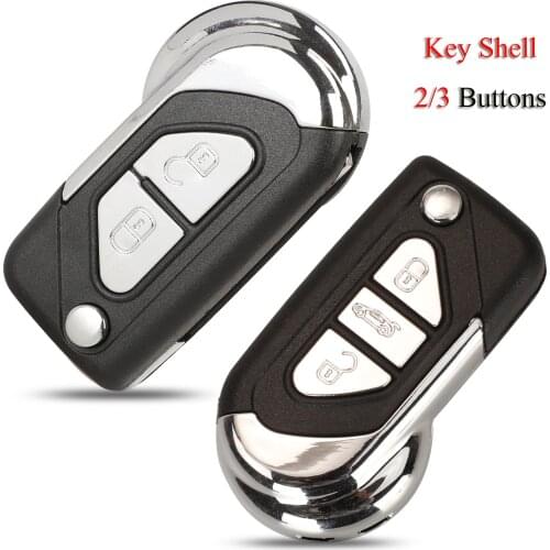 Kutery Remote Car Key Shell For Citroen DS3 For Puegeot 2/3Buttons With VA2 Uncut Key Blade Blank Case Replacement