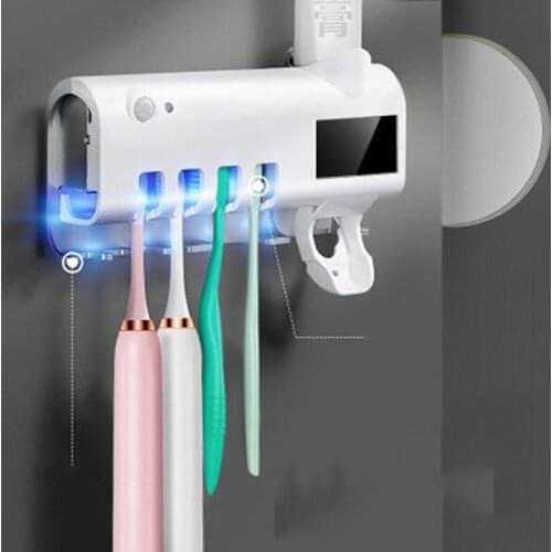 Toothbrush Holder Automatic Toothpaste Dispenser Holder Toothbrush Intelligent Sterilizer UV Light Ultraviolet Bathroom Supplies