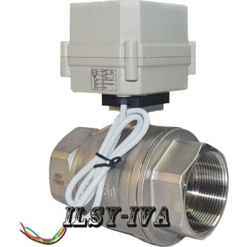 Stainless steel AC/DC 12~24V actuator valve,2 way DN32,DN40,DN50 electric ball valve with Indicator