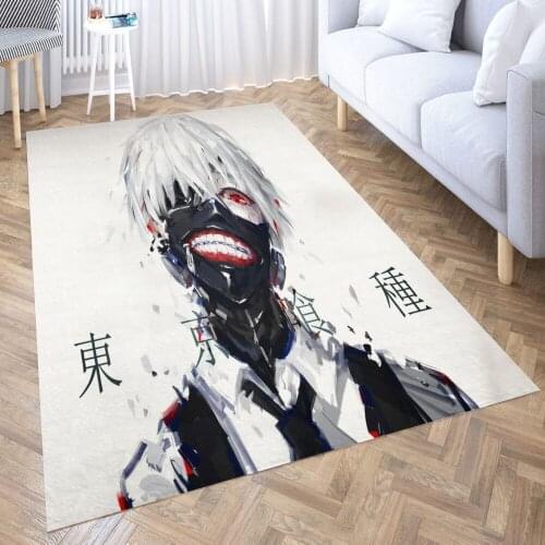 Tokyo ghoul Carpet for Living Room 3D Anime Cartoon Rug Gamer Teen Room Bedside Lounge Rug Kids Children Floor Mats