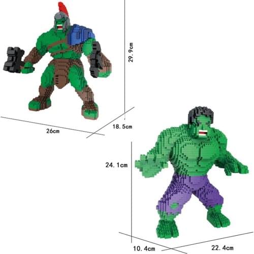 Hot marvel super hero avenger Green scar Hulk classic figures war mini micro diamond Building block model bricks toys child gift