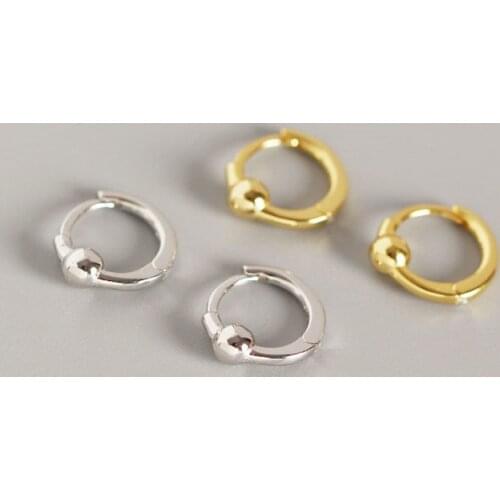 WTLTC 925 Sterling Sliver Small Tiny Hoop Earrings for Women 3mm Mini Ball Ear Huggies Earrings Beaded Piercing Hoops Eariings