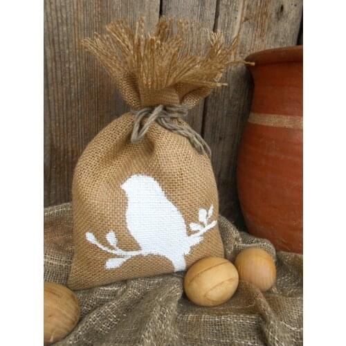 Easter birds Burlap Wedding Party Gift Favour sack Bags birthday Bachelorette Hangover Survival Kit party favor Candy pouches
