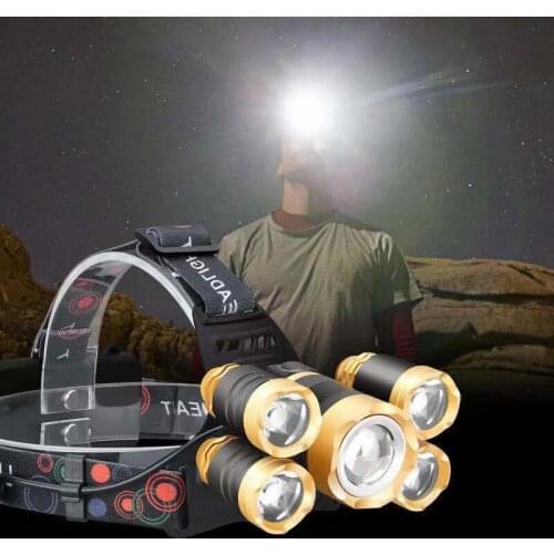 Multifunctional high-power strong light hand sweep sensor switch headlight emergency lighting camping night riding searchlight