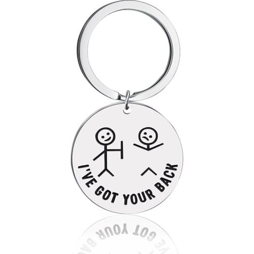 Fashion Love I've GOT YOUR BACK Round Pendant Keychain Stainless Steel Keychain Graduation Classmate Gift