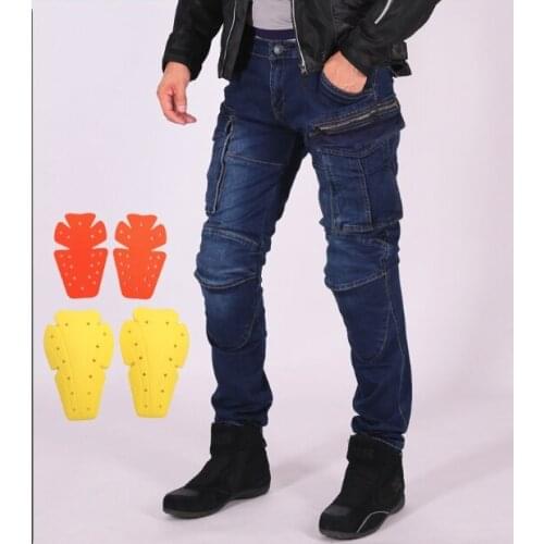 Motorcycle off-road jean pants /racing autorcycle pants /outdoor cycling pants have hip and knee protection windproof black blue