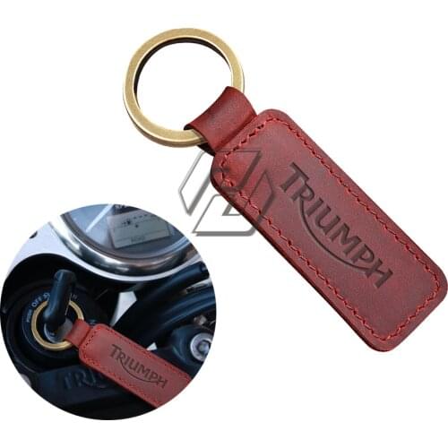 Motorcycle Keychain Cowhide Key Ring Case for Triumph Tiger 800 1200 STREET TRIPLE 675 765R etc