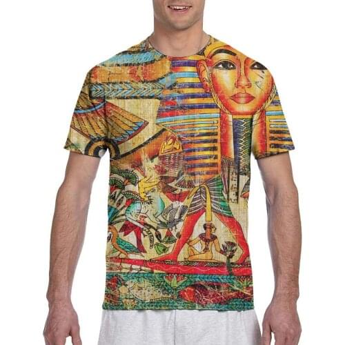 CINESSD 2021 Men T Shirt T-Shirt Summer Tops Tees Crew Neck tshirt Men Short Sleeve Shirt Vintage Egyptian Style