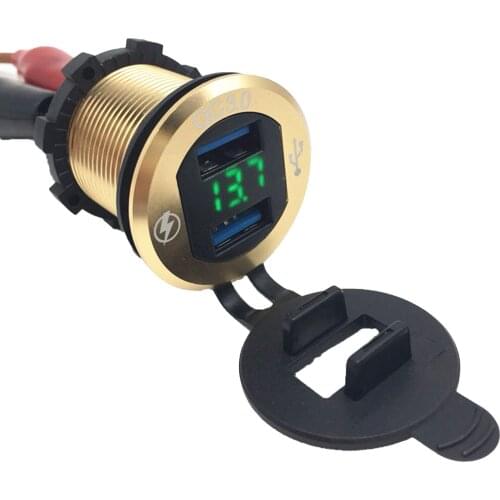 New QC3.0 Charger Socket Quick Charge 3.0 Dual USB Charger Socket For Car Golf Cart Boat RV Motorcycle Truck