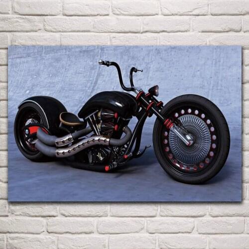 Very cool custom tuning Motorcycle bike fanart living room home modern decor wood frame poster KB272