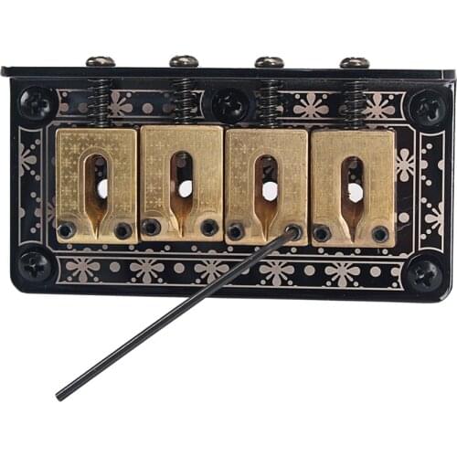 Practical Replacement Saddle Bridge Tailpiece Black Set for Bass Guitar/Cigar Box Guitar DIY