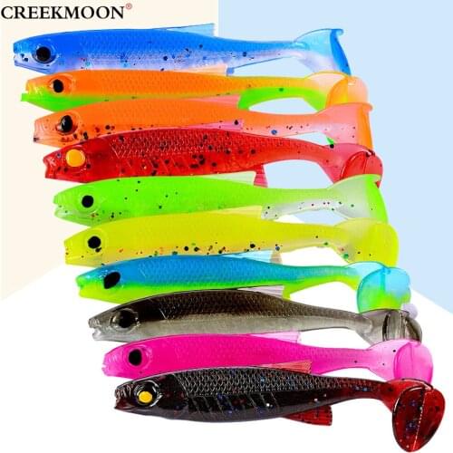 10Pcs/lot Jig Worm Fishing Silicone Soft Lures 70mm 2.5G Big Shrimp Odor Additive CBass Pesca Tackle
