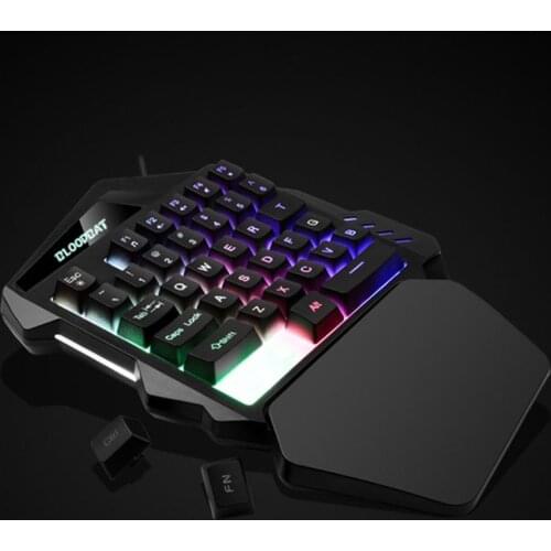 One-handed Membrane Keyboard Wired USB 35 Keys Backlit Gaming Keypad for Laptop M17F
