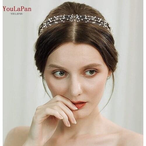 YouLaPan Bridal Tiara Beading Bridal Wedding Hair Accessories Pearl Wedding Headband Wedding Hair Jewelry Bridal Hairband HP28