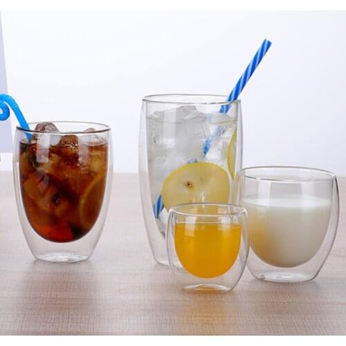 Double Wall Heat-resistant Insulated Glass Handmade Thermal Coffee Espresso Tea Whiskey Glass Mug Drinkware Cup 80/250/350/450ml