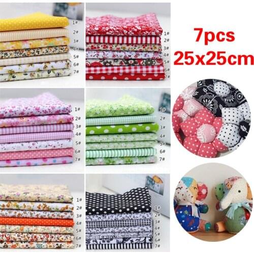 7Pcs/Set 25x25cm 100% Cotton Fabric Floral Print Cloth DIY Handmade Sewing Quilting Patchwork Handmade Material
