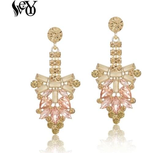 VEYO Zircon Rhinestone Crystal Drop Earrings Fashion Jewelry for Women brincos pendientes mujer