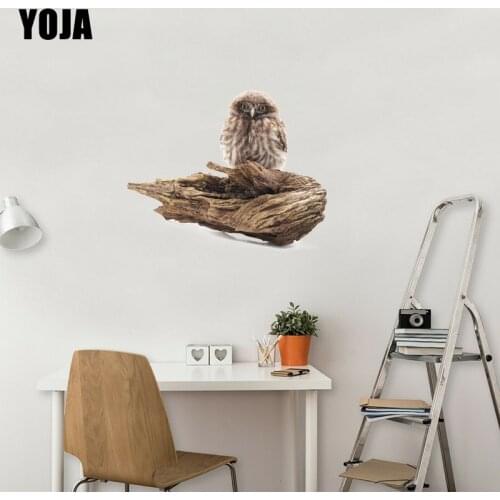 YOJA 49×40.3CM Baby Owl On Dead Branch Creative Cartoon Living Room Wall Stickers Decoration 8WS0356