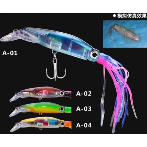 1Pcs Hard Fishing Bait Lure 14cm /43g Squid Hook Squid High Carbon Steel Hook Octopus Crank For Artificial Tuna Sea
