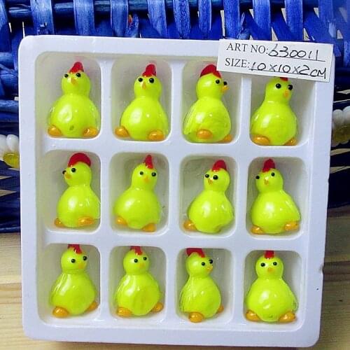 12pcs Custom handmade Murano glass chicken Figurine Easter fairy garden decoration miniature glass animal statue accessories