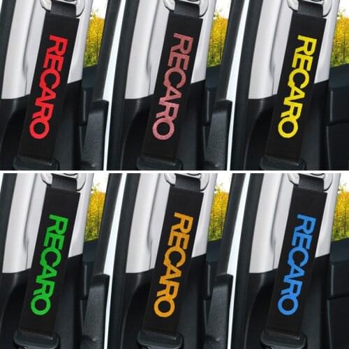 2pcs Car Styling Seat Belt Shoulder Strap Pad Racing For Recaro Racing Seats Cover Car Accessories