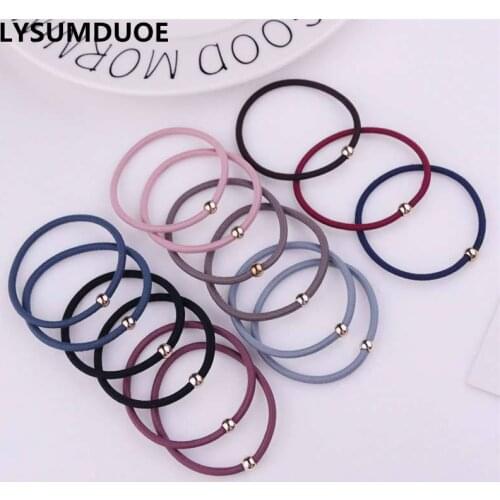 20Pcs/Lot Girls Hair Accessories Elastic Hair Bands Bead Ties Candy Color Scrunchy Rubber Band New Cute Korean Fashion Headdress