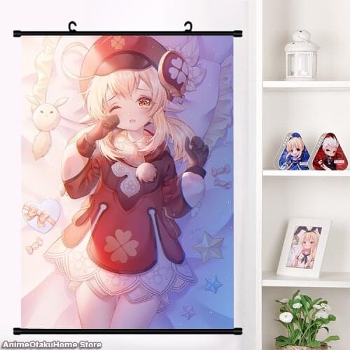 2021 NEW Anime Game Genshin Impact Klee Girl Cosplay Poster Wall Scroll Painting Mural Fashion Home Decor Collection Art Gift