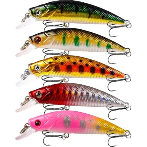 5pc/lot Sinking Minnow Fishing Lures Wobblers 6cm 6g Quality Artificial Plastic Bait Bass Crankbaits Carp Pike Fishing Tackle