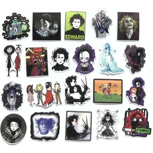 61 Pcs Tim Burton Cartoon Films Corpse Bride Stickers Home Decoration Silk Art Poster 2019