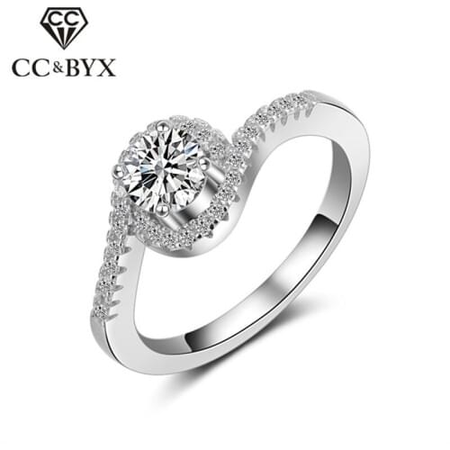 CC S925 Sterling Silver Jewelry Rings For Women Romantic Classic Wedding Engagement Bridal Ring Accessories Drop Shipping CC817