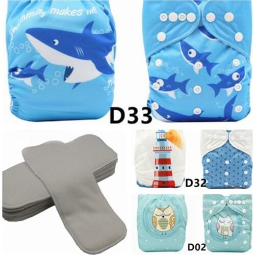 Baby Cloth Diapers Washable Pocket Nappy, 3pcs Cloth Diapers+3 Inserts+3pcs Bamboo Inserts,Boy Color one Size fit well