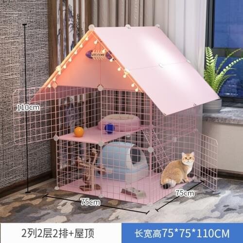 Cat house family three floors small cat cage large free space clearance double floor apartment cat cage
