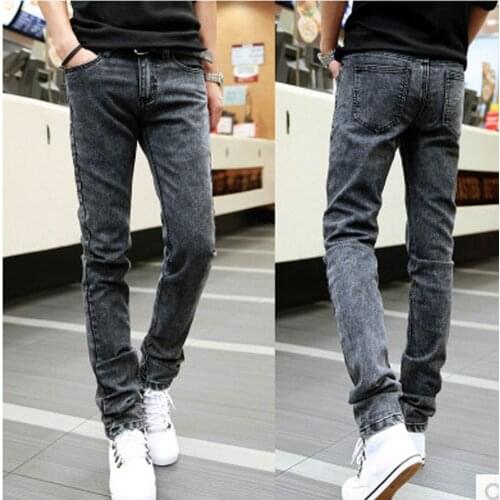Summer Mens denim Jeans Mens Youth Thin Spring Summer 2021 Fashion Casual Pants Slim Straight Snowflake Pencil Pants