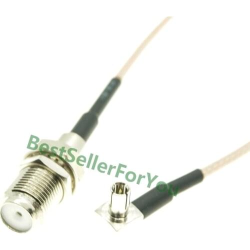 F Type Female Nut Bulkhead To TS9 Male Right Angle RA Pigtail Cable RG316 15cm For 3G Modem E156/E159/E161