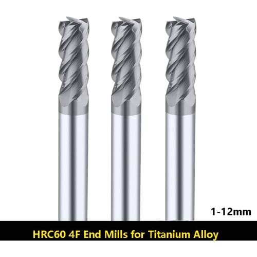 BEYOND HRC60 4 Flute End Mills Special for Titanium Alloy Stainless Steel Tungsten Steel Milling Cutter Carbide CNC Center