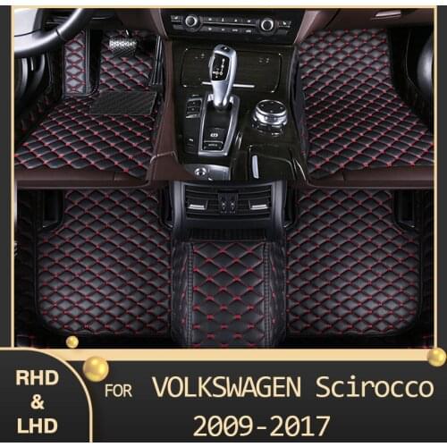 MIDOON Car floor mats for Volkswagen Scirocco 2009 2010 2011 2012 2013 2014 2015 2016 2017Custom auto foot Pads automobile carpe