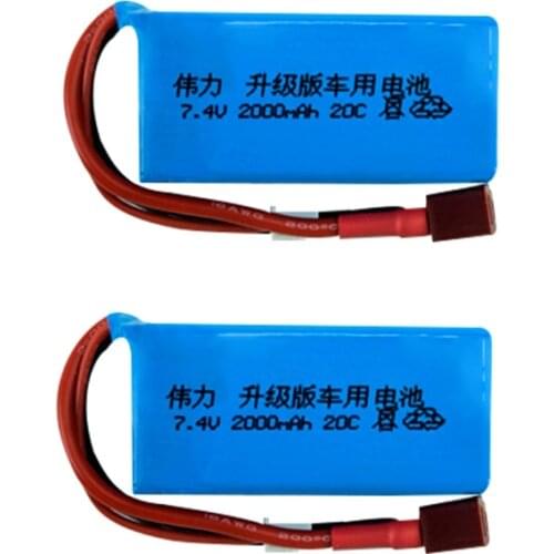 7.4 V 2000mAh LiPo Battery for A949 A959-B A969-B A979-B K929-B Remote Control tOY car 2s battery for Wltoys car Boat Tank Truck