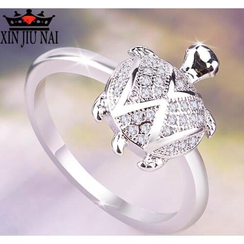 Lovely Bohemian giant tortoise symbolizes longevity animal jewelry pavement zircon jewelry leisure gifts Mens and womens rings